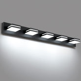 SineRise 5-light vanity fixture with matte black finish for a modern bathroom
