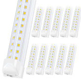 Singteam 10Pack 8Ft LED Shop Light front view showing bright, efficient garage lighting