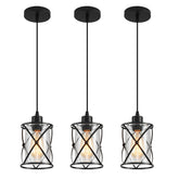 SINMILA 3 Lights pendant with glass shades and matte black finish for modern kitchen ambiance