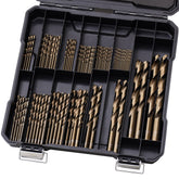 Sinyeenglon cobalt drill bits in index case for organized metalworking.