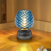 SisiHokai pinecone blue glass lamp front view adds cozy ambient decor