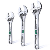 SK 3-Piece Adjustable Wrench Set, 6-inch front view, ready for fast tightening tasks.