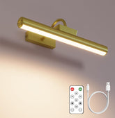 Skairipa picture light battery-operated wall mount in gold for artwork