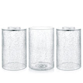 Skelang crackle lipless glass lamp shade 6in elevates chandelier lighting with intricate patterns.