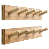 SKOLOO bamboo coat rack wall mount overview with natural gold finish