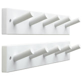 SKOLOO wooden wall-mounted coat rack with 16-inch hole-to-hole span and 5 pegs for organized entryways.