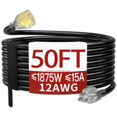 Skrizcable 50ft 12ga extension cord for reliable outdoor power access