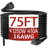 Skrizcable 75ft outdoor extension cord coiled, ready for lawn lighting and tools