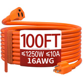 Skrizcable extension cord 100ft orange provides long reach for indoor and outdoor projects.