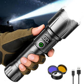SKYFIRE LED flashlight front view for rugged outdoor use