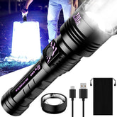 SKYFIRE rechargeable flashlight with zoom beam for outdoor visibility