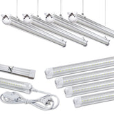 Skymoatled 8Pack 8ft LED shop light ready for garage use, bright coverage