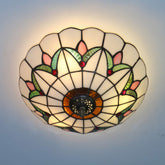 Skyweel Tiffany-style ceiling light with a 12-inch glass shade for elegant living room ambiance.