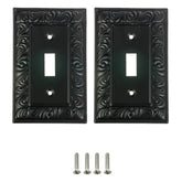 SLEEKLIGHTING beveled black wall plate for 1-gang toggle; durable metal build for long-lasting use.