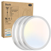 slochi ultra-thin round ceiling light in a sleek bathroom flush mount