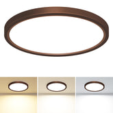Slochi LED flush mount light in oil-rubbed bronze delivers energy efficient 24W brightness for living spaces.