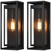 Slypadan 19-inch outdoor wall light, front view with clear glass shade enhances curb appeal.