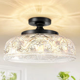 Slypadan semi flush 12in black ceiling light enhances dining rooms with striking silhouette