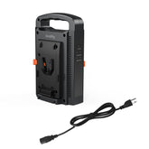SmallRig V-mount battery charger front view with clear status indicators