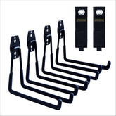 Smartology garage hooks 4-pack mounted on wall for organized storage.