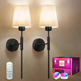 SMARYONG battery wall sconce set two dimmable lamps for flexible ambient lighting.