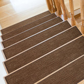 SMILOOL stair tread non-slip on wooden steps improves safety and grip.