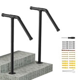 Smusei outdoor stair rail black 1post for secure grip