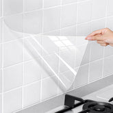 Snkxu clear contact paper roll on backsplash provides durable protection.