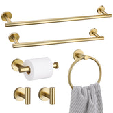 soaez brushed gold towel bar set with two bars for organized towels