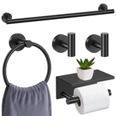 soaez matte black bathroom set overview highlighting modern coordinated hardware