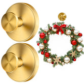 SOCORIA gold suction cup hook holds a wreath on glass securely.