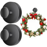 SOCORIA wreath glass hook displaying a decorative wreath on smooth glass surface