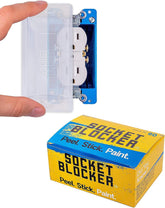 Socket Blocker outlet-cover-on-wall protects outlets from paint during drywall work