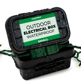 SockitBoX small outdoor box with six cable entries protects connections outdoors.