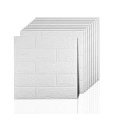 Sodeno 3D white brick panel closeup for easy wall decor application