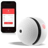 Soewolit smart smoke detector front view with long-lasting battery and LED indicator.