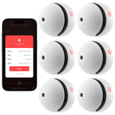 Soewolit 6-pack smoke detectors for wall or ceiling mounting and coverage