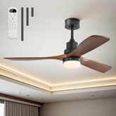 Sofucor 52-inch solid wood ceiling fan front view for living room cooling