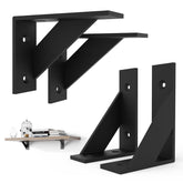 SOGAL shelf bracket 3x4-inch black closeup, durable iron construction for lasting wall mounting.