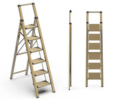 Soladder 6-step ladder folded slim profile for easy storage