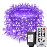 Solhice 60ft UV glow string lights illuminate a neon party setup with 240 LEDs