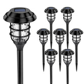 SOLPEX solar lights showcase snowflake pattern lighting along a walkway