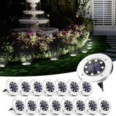 SOLPEX solar ground light with wide panel provides efficient path lighting.