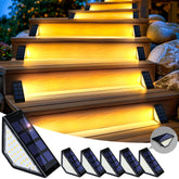 SOLPEX solar step lights on outdoor stairs for safe nighttime access