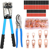 Solsop battery crimper tool with six dies for strong, precise crimps