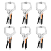 SOLUDE 6-Inch C-Clamp Locking Pliers with closed grip for secure clamping.