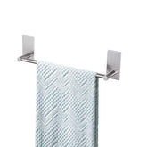 Songtec adhesive towel bar 12inch brushed on stainless steel for bathroom organization.