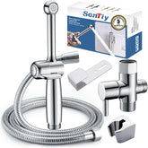 SonTiy handheld bidet sprayer with chrome finish and brass wand for precise cleansing.