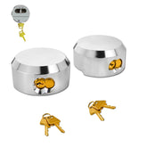 Soobool 6271 puck lock with hidden shackle securing trailers.
