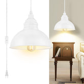SoodMi plug-in pendant light with 15ft cord for flexible living room illumination